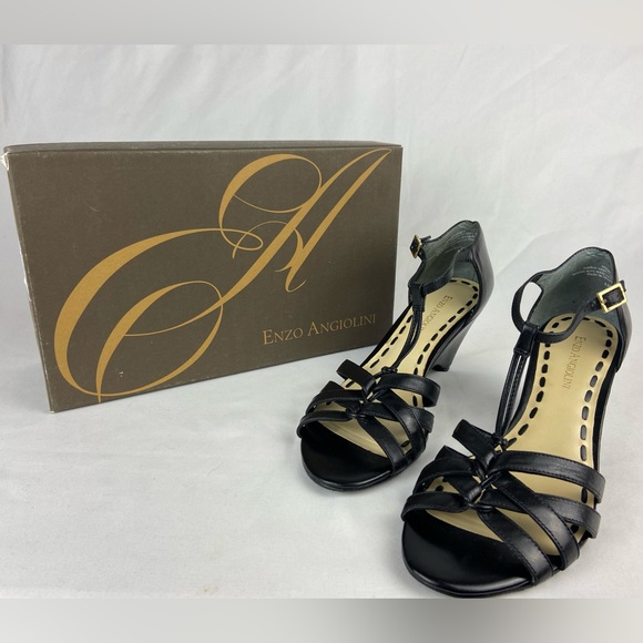 Enzo Angiolini Shoes - Enzo Angiolini Black Leather Man Made Shoes Size 6.5 M